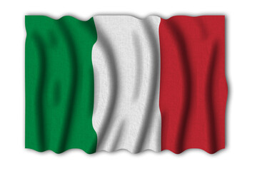 Italy 3D rendering flag of the world to study