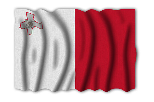Malta 3D rendering flag of the world to study