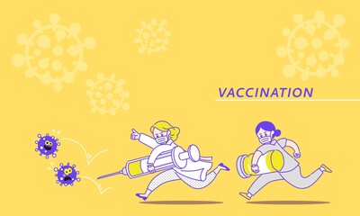 ワクチン接種のイメージイラスト