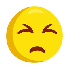 Fototapeta premium Persevering Sign Emoji Icon Illustration. Helpless Vector Symbol Emoticon Design Clip Art Sign Comic Style.