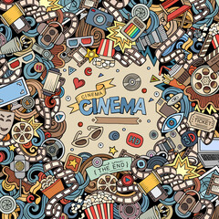 Cartoon cute doodles cinema frame design