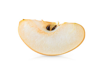 Chinese pear slice on white background