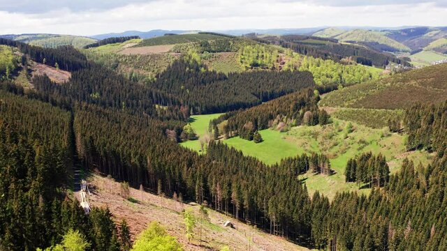 the hochsauerlandkreis mountains in germany in spring