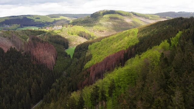 the hochsauerlandkreis mountains in germany in spring