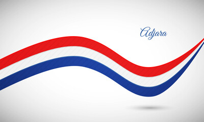 Happy national day of Adjara. Creative shiny wavy flag background with text typography.