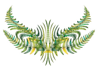 filigranes Farn Ornament in zarten Grüntönen