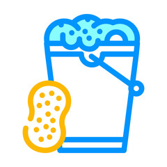 foamy water and sponge for car polishing color icon vector. foamy water and sponge for car polishing sign. isolated symbol illustration