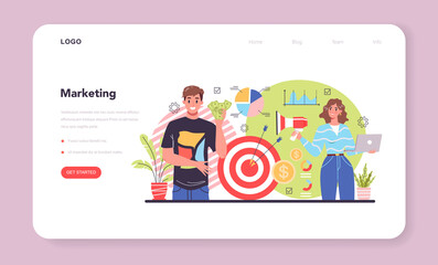 Marketing web banner or landing page. Market research and analysis.