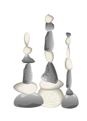 drei Steintürme aus unterschiedlichen Stein Formen