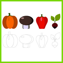 Paint vegetables. Mini games for kids. 
