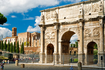 Arch of Constantine the Great near Colosseum (Coliseum), Rome, Italy