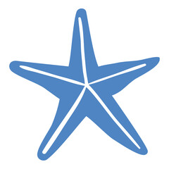 Starfish vector. Simple illustration. Blue marine life