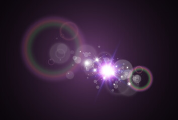 Bright beautiful star.Vector illustration of a light effect on a transparent background.	
