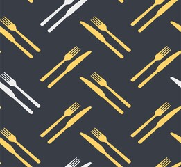 Fork and knife pattern. Background. Fork and knife illustration