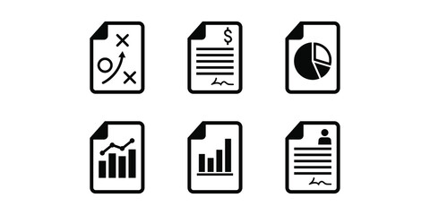 File document icons set vector graphic illustration