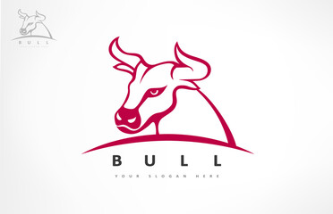 Bull head logo vector. Animal design.
