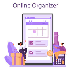 Event management online service or platform. Celebration