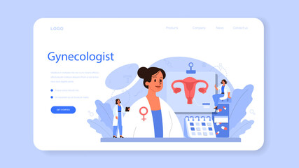 Gynecologist web banner or landing page. Women health. Human anatomy,