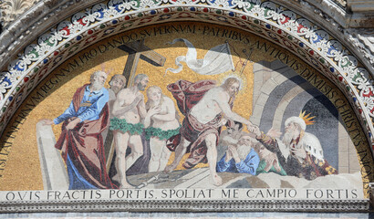 mosaic in St Mark s Basilica representing Adam and Eve and also the resurrection of Jesus in VENICE