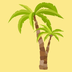 Vector Illustration of Two Palm Trees and travel