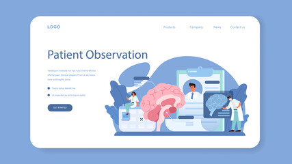 Neurologist web banner or landing page. Doctor examine human