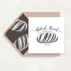 Baked Bread logo for bakery vector background.