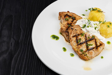 Grilled pork meat with