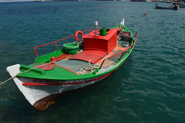Naklejka na ściany i meble Barca tipica in Grecia. Gozzo destinato alla pesca amatoriale.
