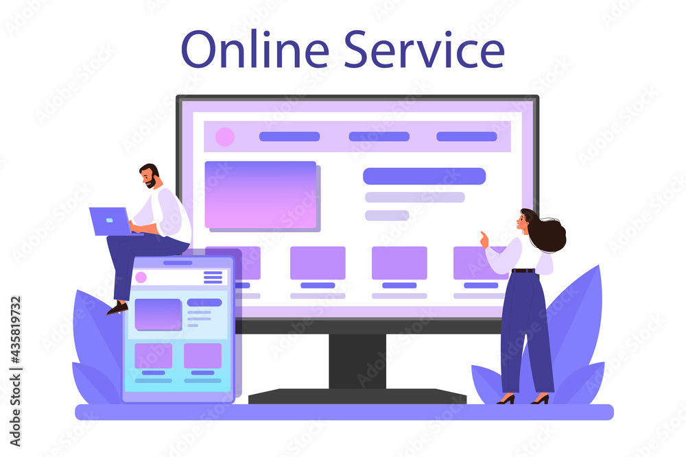 Wall mural responsive web design online service or platform. adaptive content