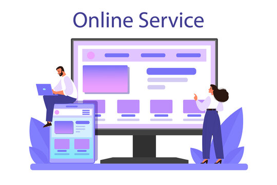 Responsive web design online service or platform. Adaptive content