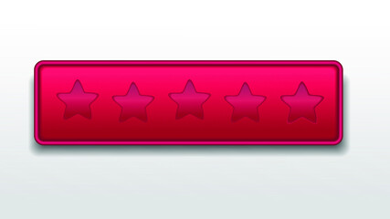 No Star rating. worst rate. Customer feedback rating sytem. realistic shiny gold stars in front of red rectangle modern vector illustration