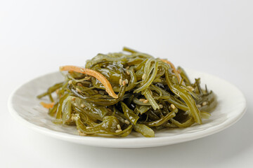 Seaweed stems on a white background