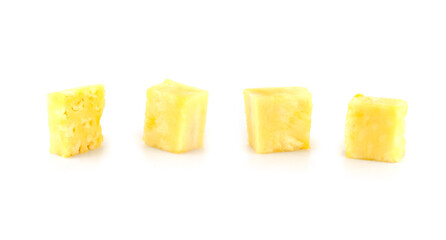 pineapple fruit with slices isolated on white background
