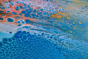 Close up of my fluid art, acrylic pour