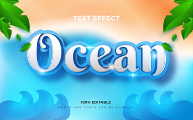 Ocean editable text effect style 