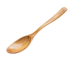 wooden spoon, russian handicrafted spoon for meal. traditional kitchenware