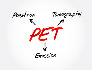 PET - Positron Emission Tomography acronym, medical concept background