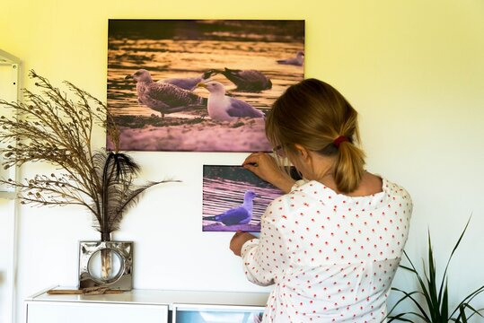 Fotoleinwand an die Wand anbringen