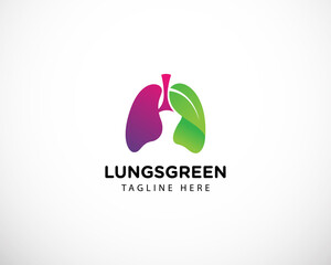 lung green logo creative template icon symbol nature health lung