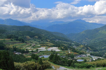 Obraz premium 溜井の棚田 原風景 （高知県 土佐町）