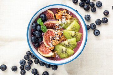 Healthy vegetarian smoothie bowl