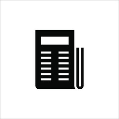 flat black newspaper icon. vector illustration on white background