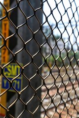 Fototapeta premium mesh chain link fence