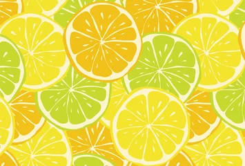 Foto op Plexiglas seamless pattern with citrus fruits for banners, cards, flyers, social media wallpapers, etc. © mar_mite_