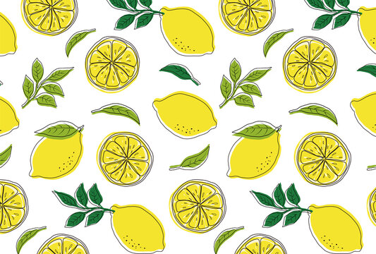 seamless pattern with lemons for banners, cards, flyers, social media wallpapers, etc.