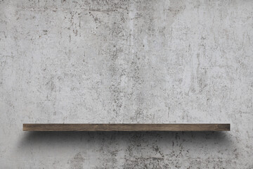 shelf on concrete wall