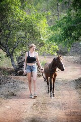 A girl and a horse