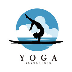 yoga logo icon design vector