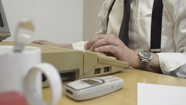 Old Vintage Broker Typing Keyboard