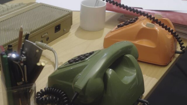 Old Vintage Office Desk Phones Broker Trading